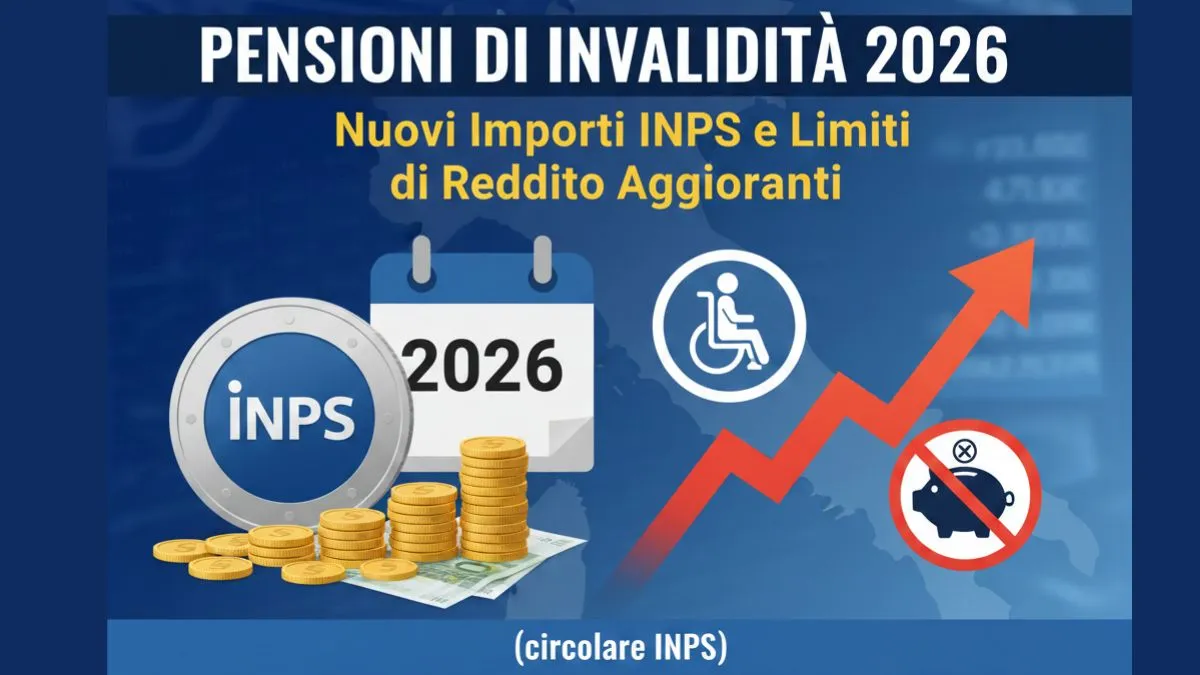 make me thumbnail wide"Pensioni di Invalidità 2026: Nuovi Importi INPS e Limiti di Reddito Aggiornati (circolare INPS)